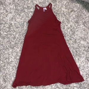 maroon halter top dress